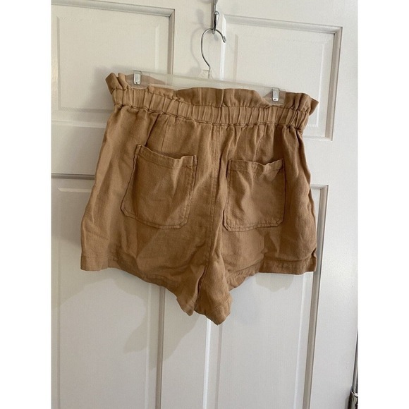Blank NYC Paper bag Tan High Waist Shorts NWT Size Large - Picture 4 of 8